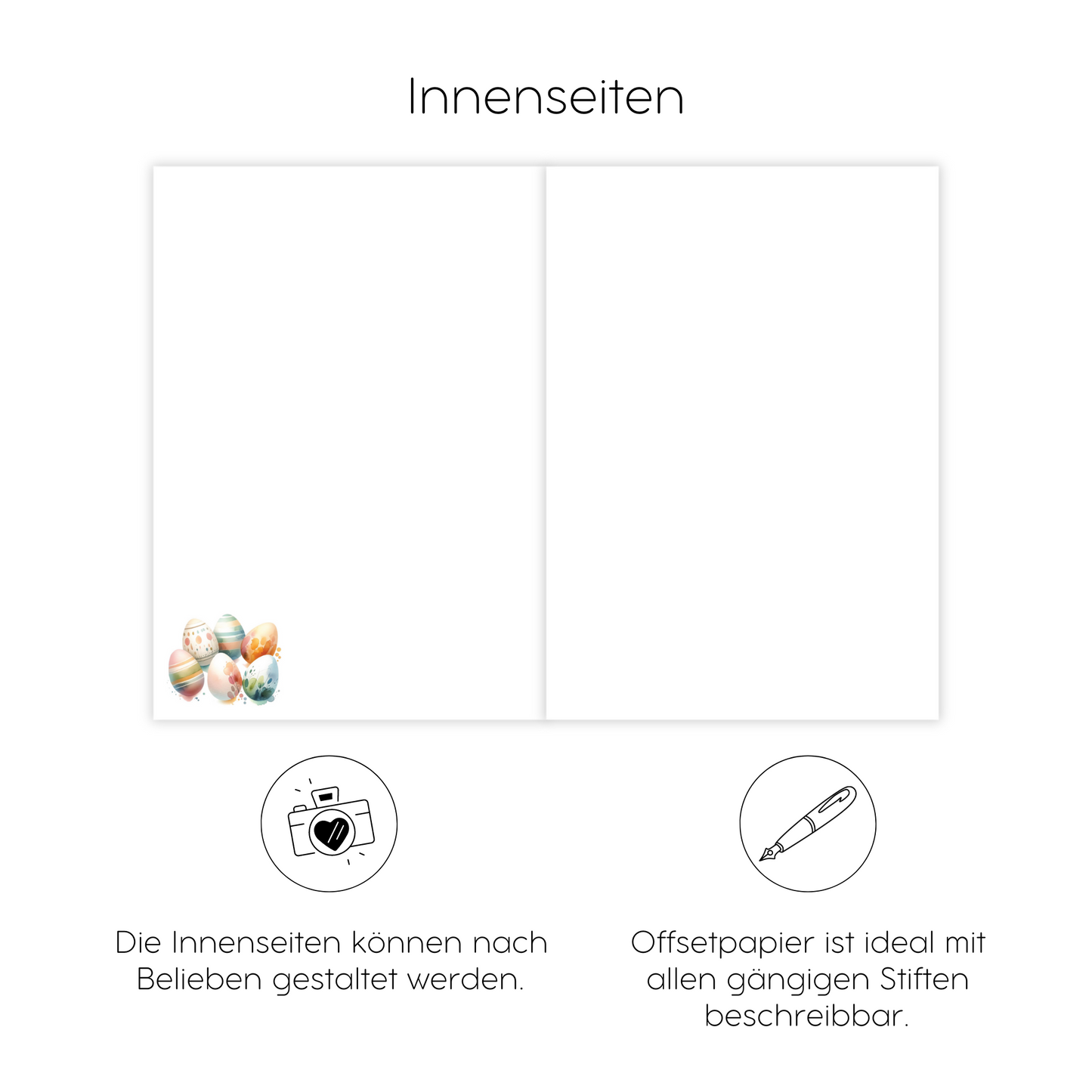 12x Hochwertige Osterkarten inklusive Briefumschlägen aus Kraftpapier