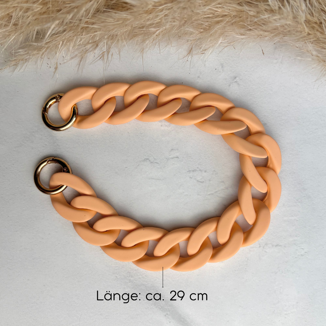Statement Schlüsselanhänger oder Handykette aus Acryl-Kettengliedern | Peach