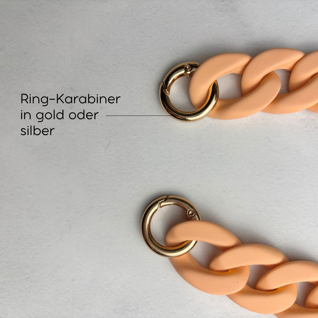 Statement Schlüsselanhänger oder Handykette aus Acryl-Kettengliedern | Peach