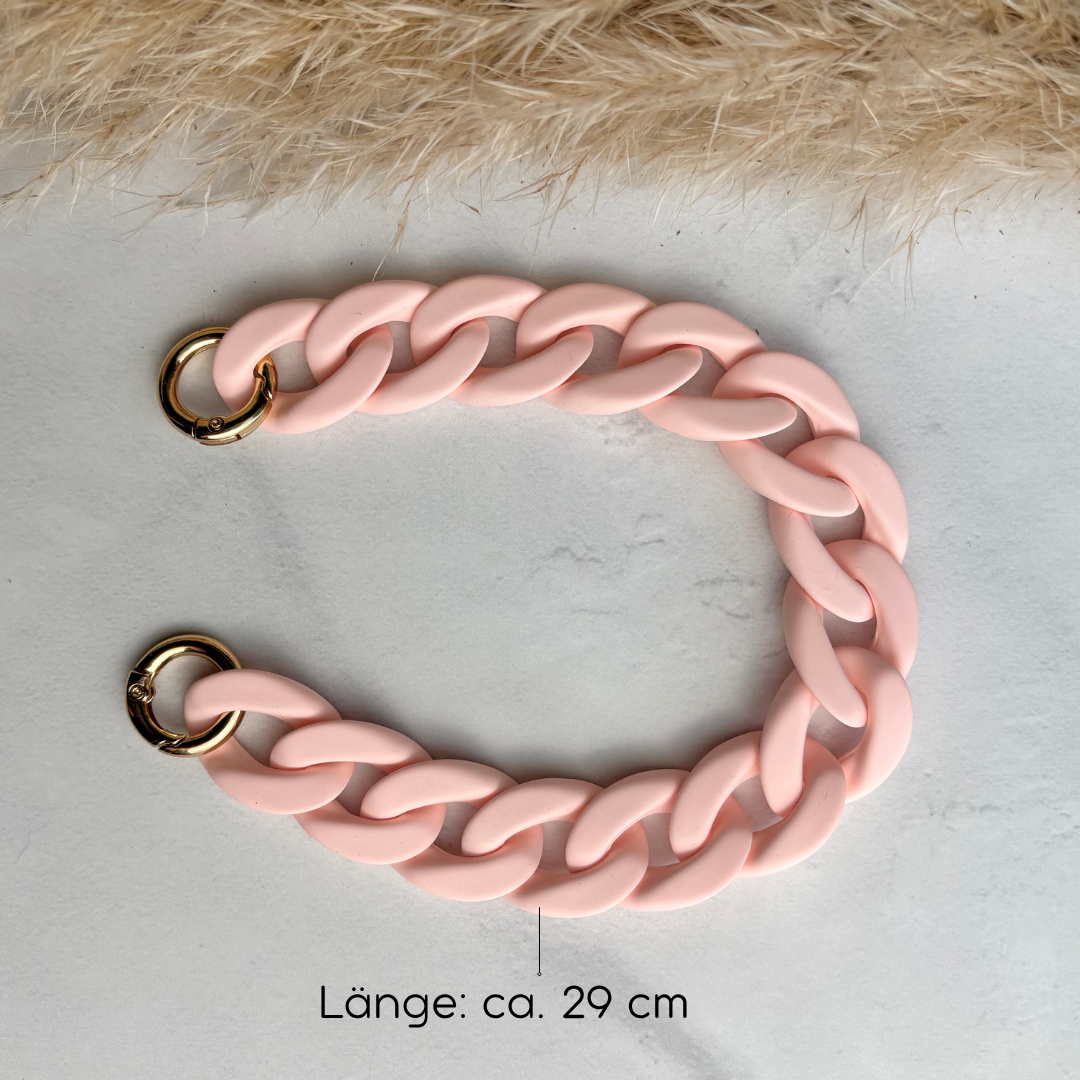 Statement Schlüsselanhänger oder Handykette aus Acryl-Kettengliedern | Rosa