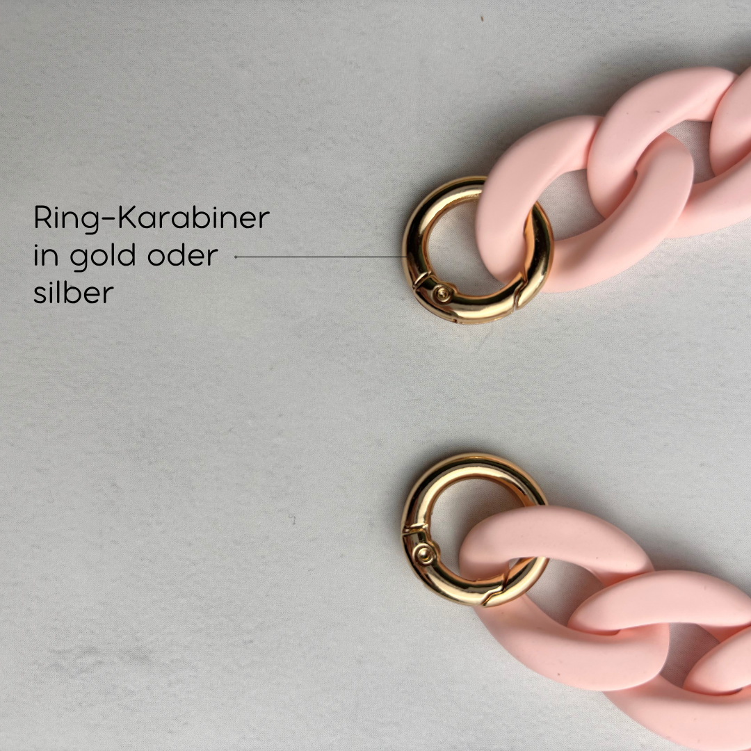 Statement Schlüsselanhänger oder Handykette aus Acryl-Kettengliedern | Rosa
