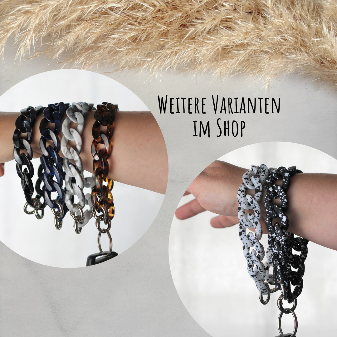 Statement Schlüsselanhänger oder Handykette aus Acryl-Kettengliedern | Weiß