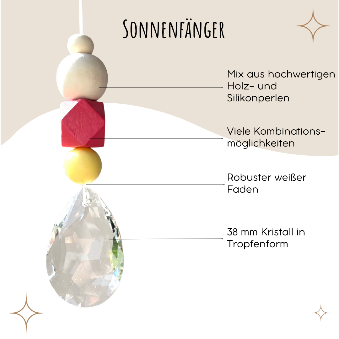 Sonnenfänger DIY Set – 10x Bastelset mit Kristallen, Perlen & Faden - Bunt