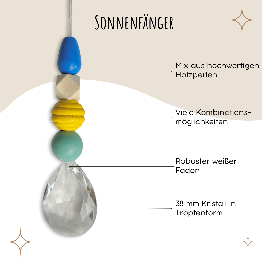 Sonnenfänger DIY Set – 10x Bastelset mit Kristallen, Perlen & Faden - Bunt