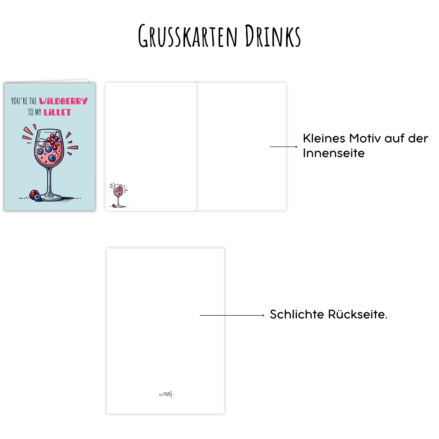 5er Set Grußkarten - Drinks