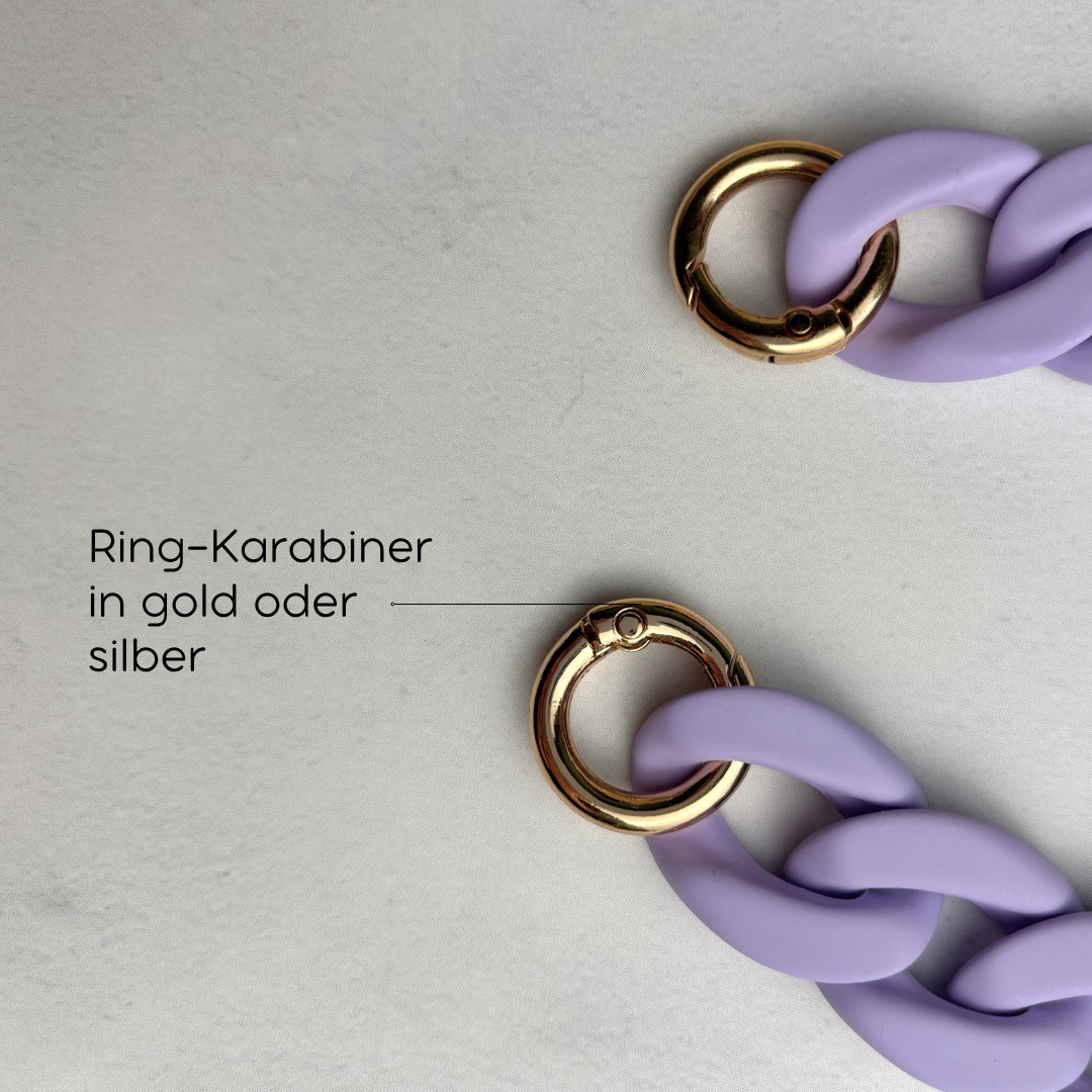 Statement Schlüsselanhänger oder Handykette aus Acryl-Kettengliedern | Lila
