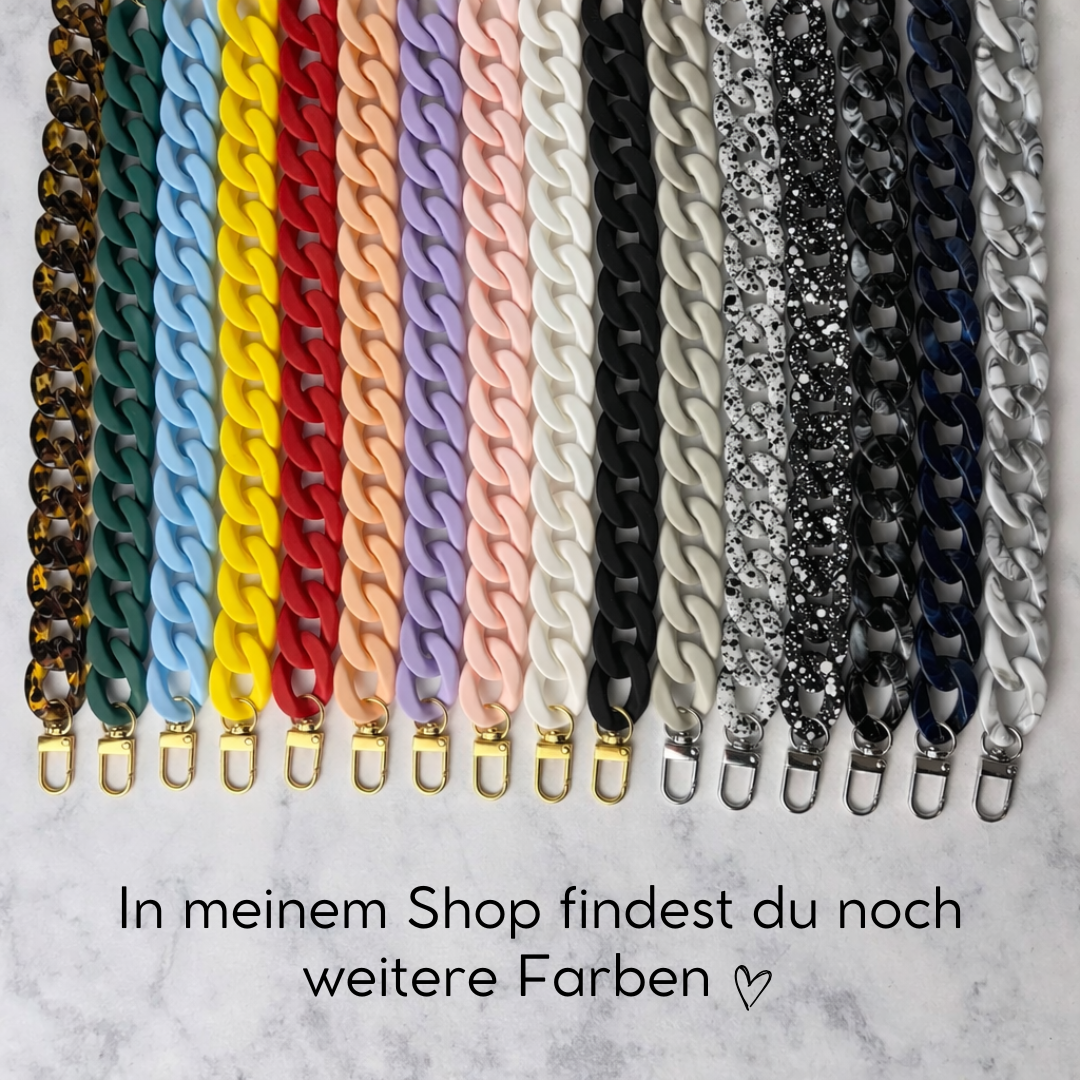 Statement Schlüsselanhänger oder Handykette aus Acryl-Kettengliedern | Weiß