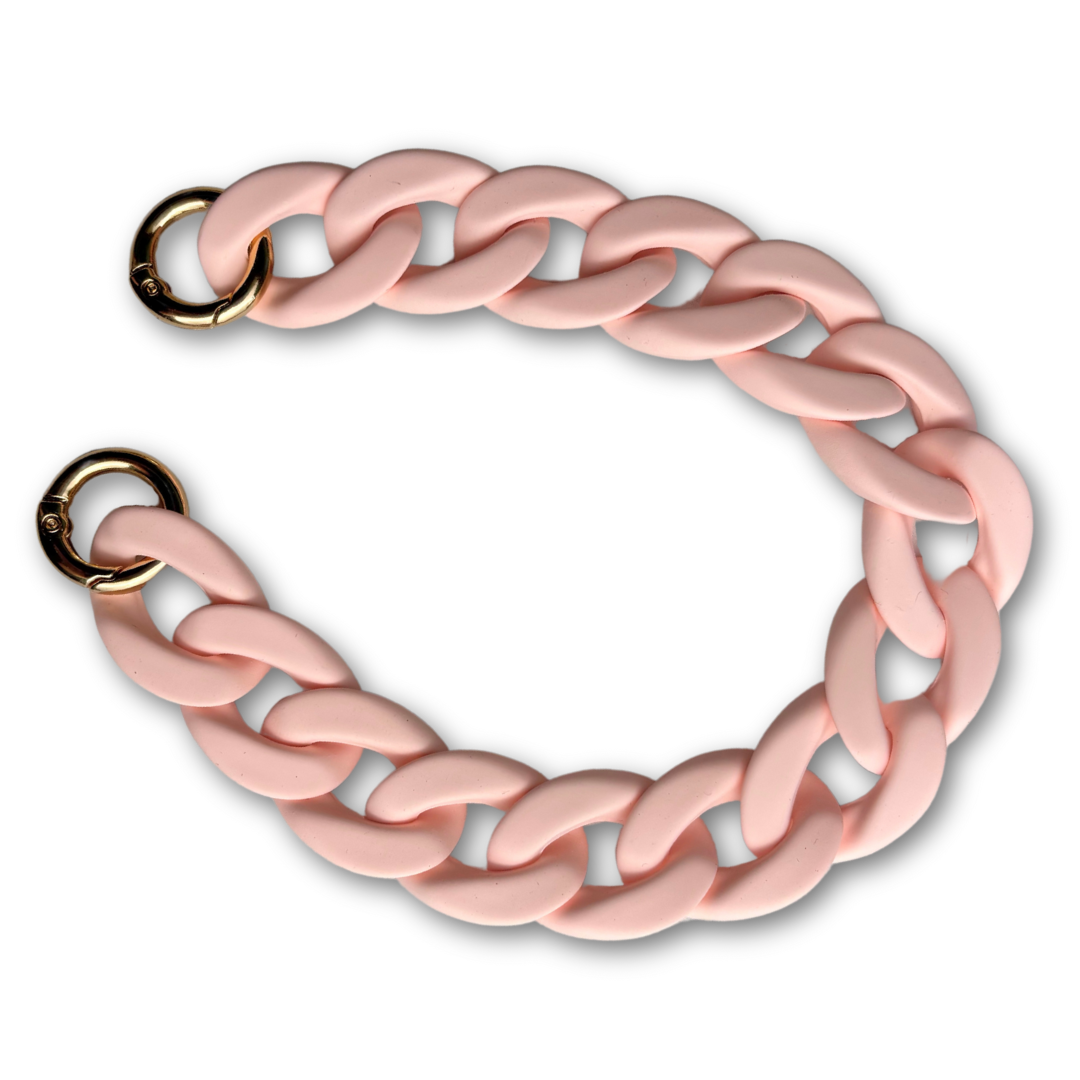 Statement Schlüsselanhänger oder Handykette aus Acryl-Kettengliedern | Rosa