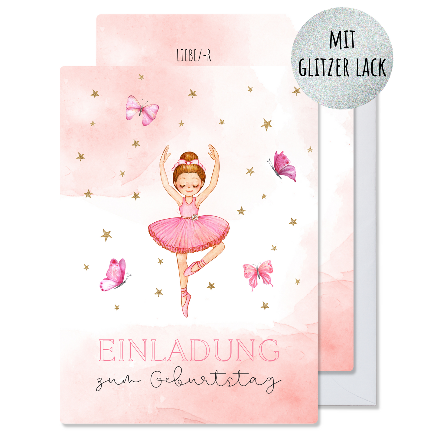 AmandaCreation Einladungskarten Für Babyparty, Glitzernd, Goldfarben