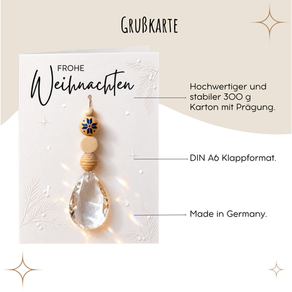 Karte „Frohe Weihnachten“ mit Sonnenfänger | Skandi
