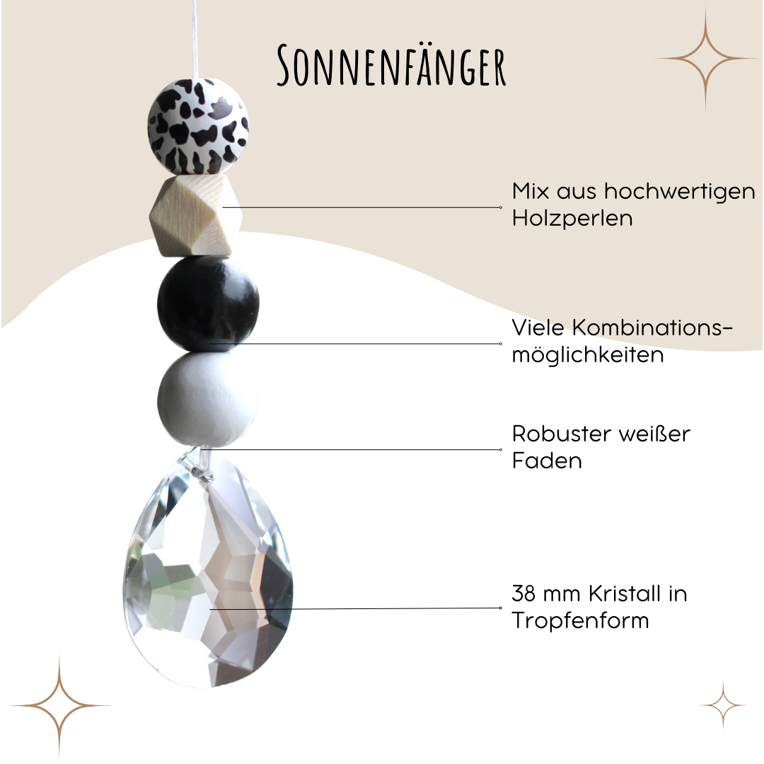 Sonnenfänger DIY Set – 10x Bastelset mit Kristallen, Perlen & Faden - Safari 2