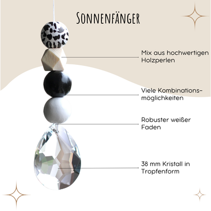 Sonnenfänger DIY Set – 10x Bastelset mit Kristallen, Perlen & Faden - Safari 2