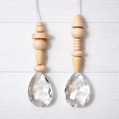 Sonnenfänger DIY Set – 10x Bastelset mit Kristallen, Perlen & Faden - Holzperlen Hell