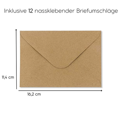 12x Hochwertige Osterkarten inklusive Briefumschlägen aus Kraftpapier