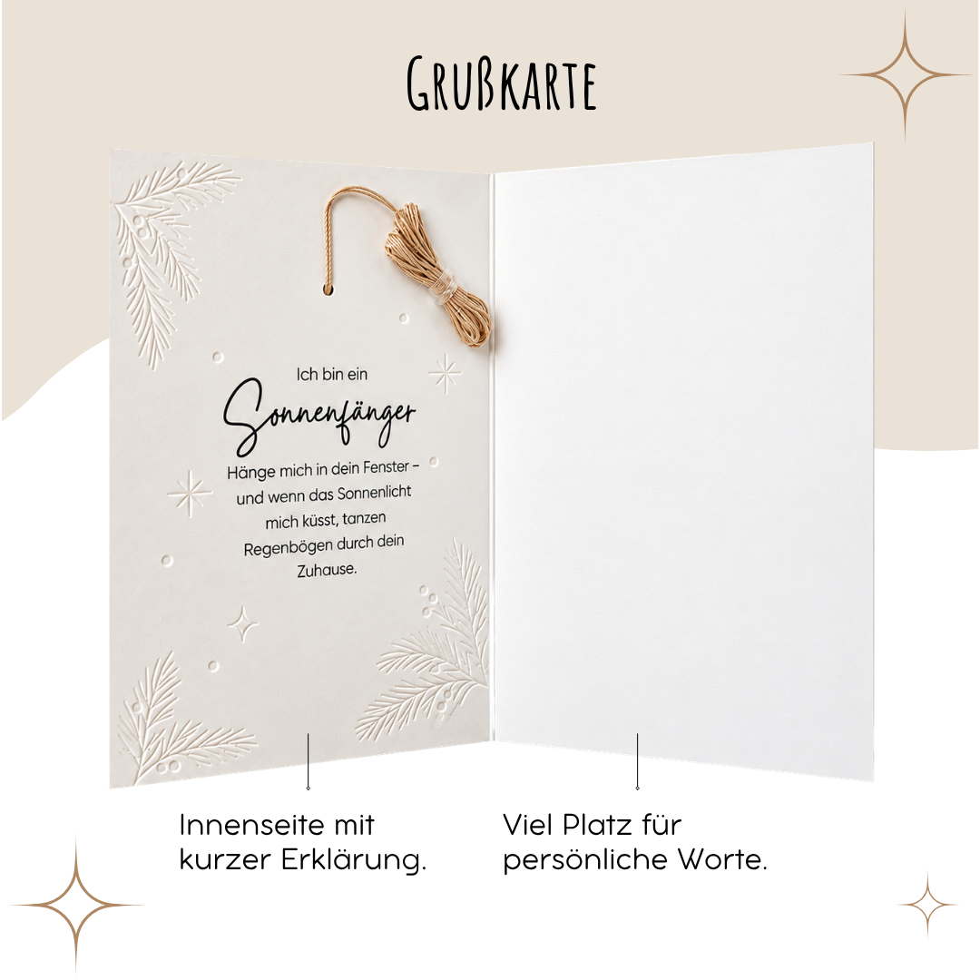 Karte „Frohe Weihnachten“ mit Sonnenfänger | Skandi