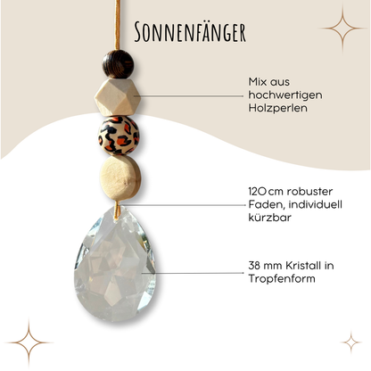 Sonnenfänger mit 38 mm Kristall-Tropfen und Leo-Perle