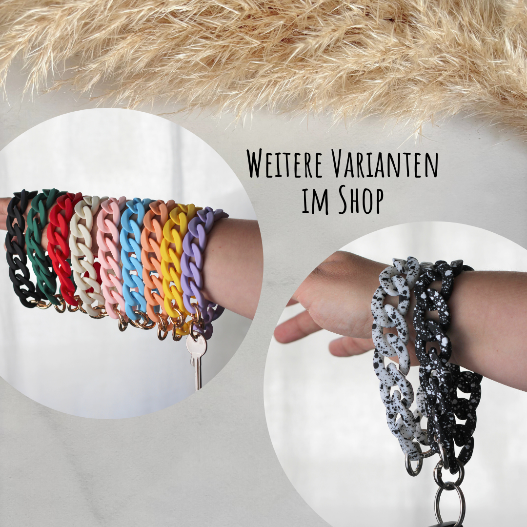 Statement Schlüsselanhänger oder Handykette aus Acryl-Kettengliedern | Havanna Braun