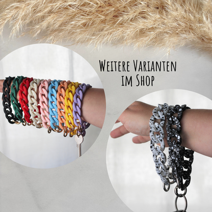 Statement Schlüsselanhänger oder Handykette aus Acryl-Kettengliedern | Havanna Braun