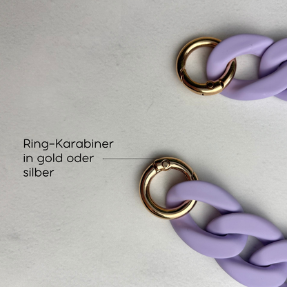 Statement Schlüsselanhänger oder Handykette aus Acryl-Kettengliedern | Lila