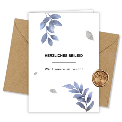Trauerkarte inklusive Briefumschlag und Wachssiegel (Kopie)