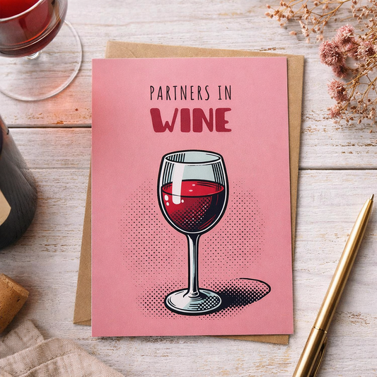 Karte zu verschiedenen Anlässen - Wein - inklusive Briefumschlag aus Kraftpapier