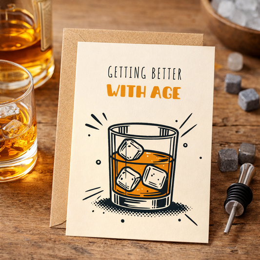 Karte zu verschiedenen Anlässen -Whiskey - inklusive Briefumschlag aus Kraftpapier