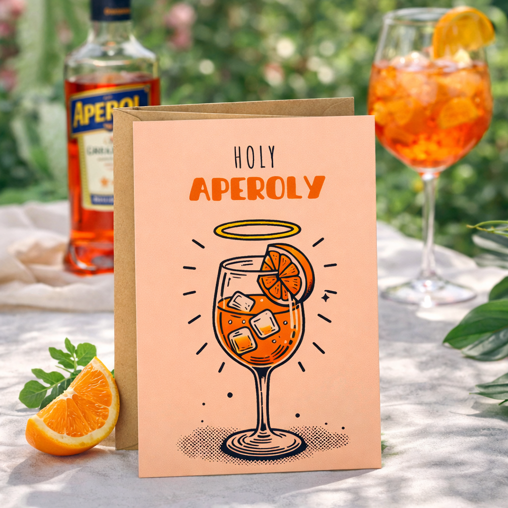 Karte zu verschiedenen Anlässen - Aperol - inklusive Briefumschlag aus Kraftpapier