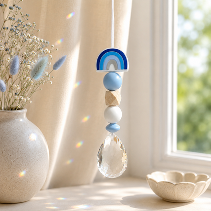 Sonnenfänger mit 38 mm Kristall-Tropfen als Geschenk zur Geburt oder Taufe