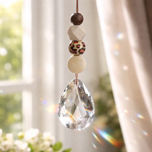 Sonnenfänger mit 38 mm Kristall-Tropfen und Leo-Perle