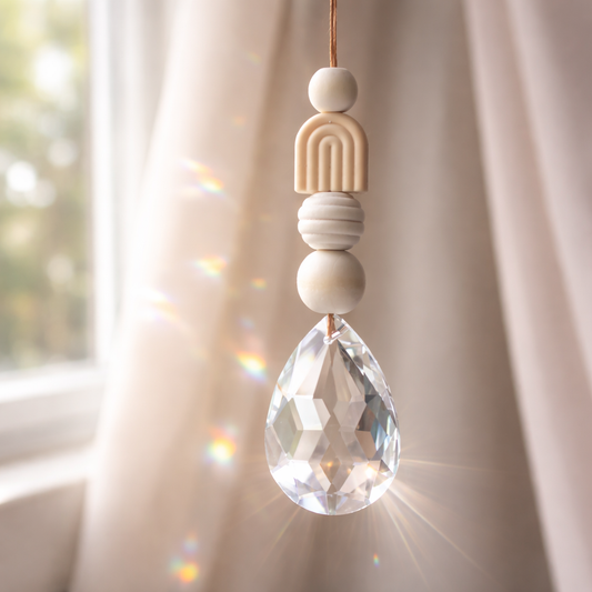 Sonnenfänger mit 50 mm Kristall-Tropfen und Regenbogen-Perle