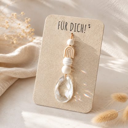Sonnenfänger mit 50 mm Kristall-Tropfen und Regenbogen-Perle