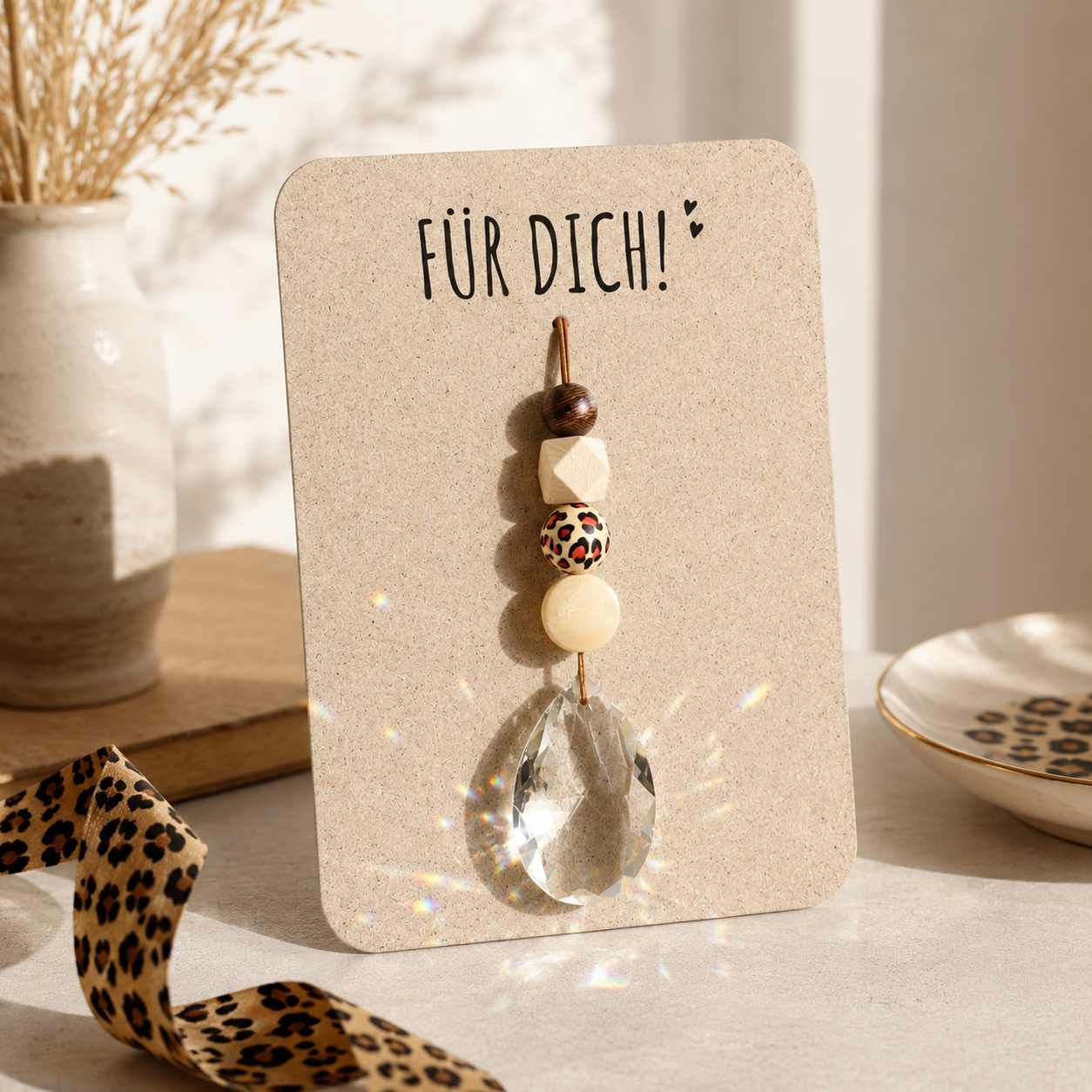 Sonnenfänger mit 38 mm Kristall-Tropfen und Leo-Perle