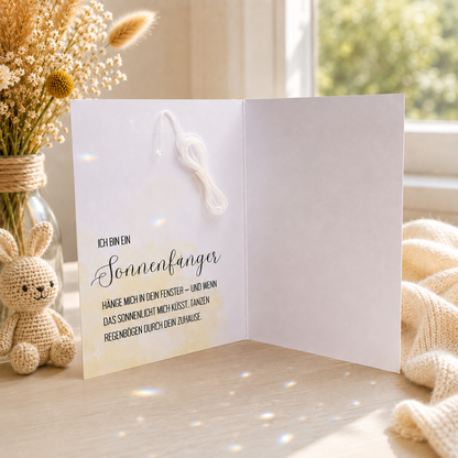 Karte zur Geburt & Taufe mit Sonnenfänger – Bunt
