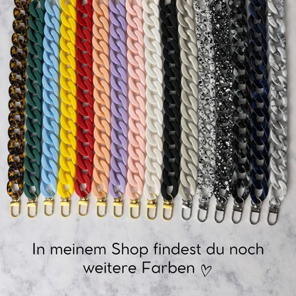 Statement Schlüsselanhänger oder Handykette aus Acryl-Kettengliedern | Lila