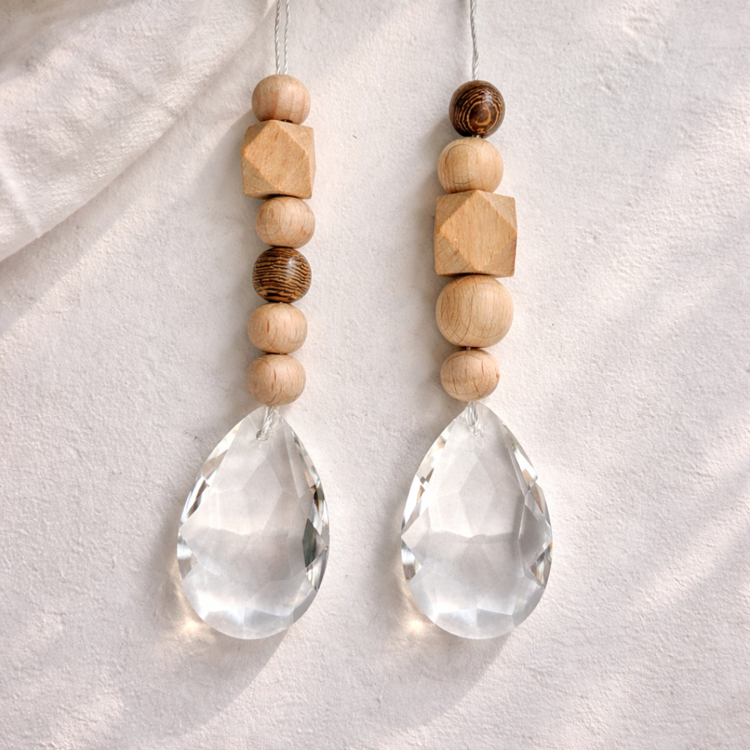 Sonnenfänger DIY Set – 10x Bastelset mit Kristallen, Perlen & Faden - Holzperlen