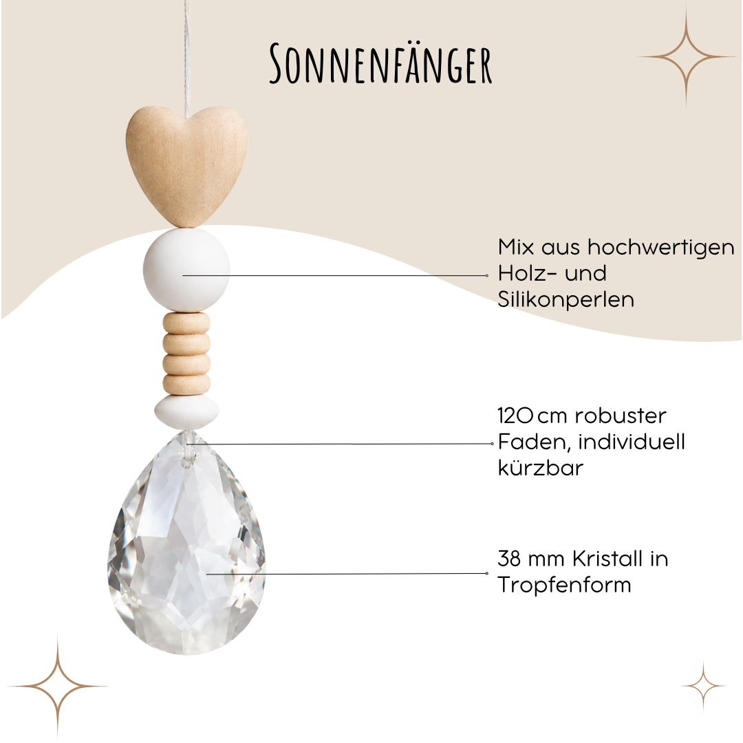 Sonnenfänger mit 38 mm Kristall-Tropfen als Geschenk zur Hochzeit