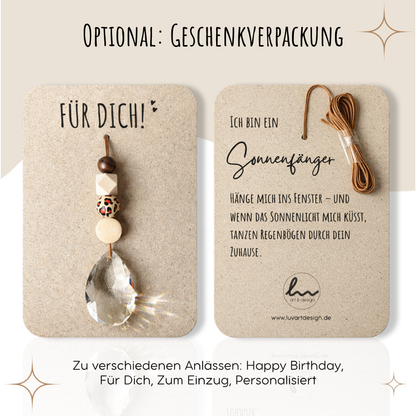 Sonnenfänger mit 38 mm Kristall-Tropfen und Leo-Perle