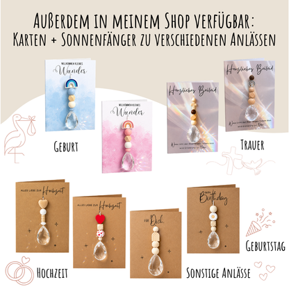 Sonnenfänger mit 38 mm Kristall-Tropfen als Geschenk zur Hochzeit