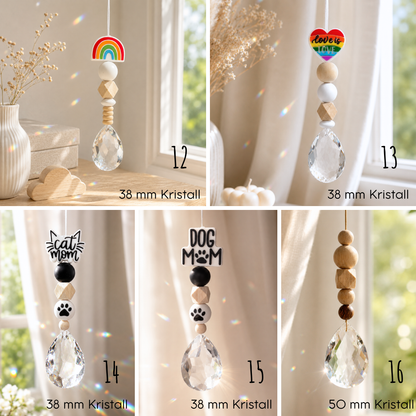 Geburtstagskarte “Happy Birthday" mit handgemachtem Sonnenfänger als Geschenk