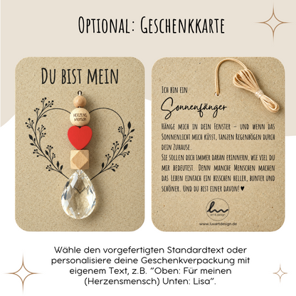 Sonnenfänger – Herzensmensch | Geschenk mit Herz