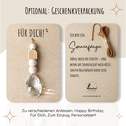 Sonnenfänger mit 50 mm Kristall-Tropfen und Regenbogen-Perle