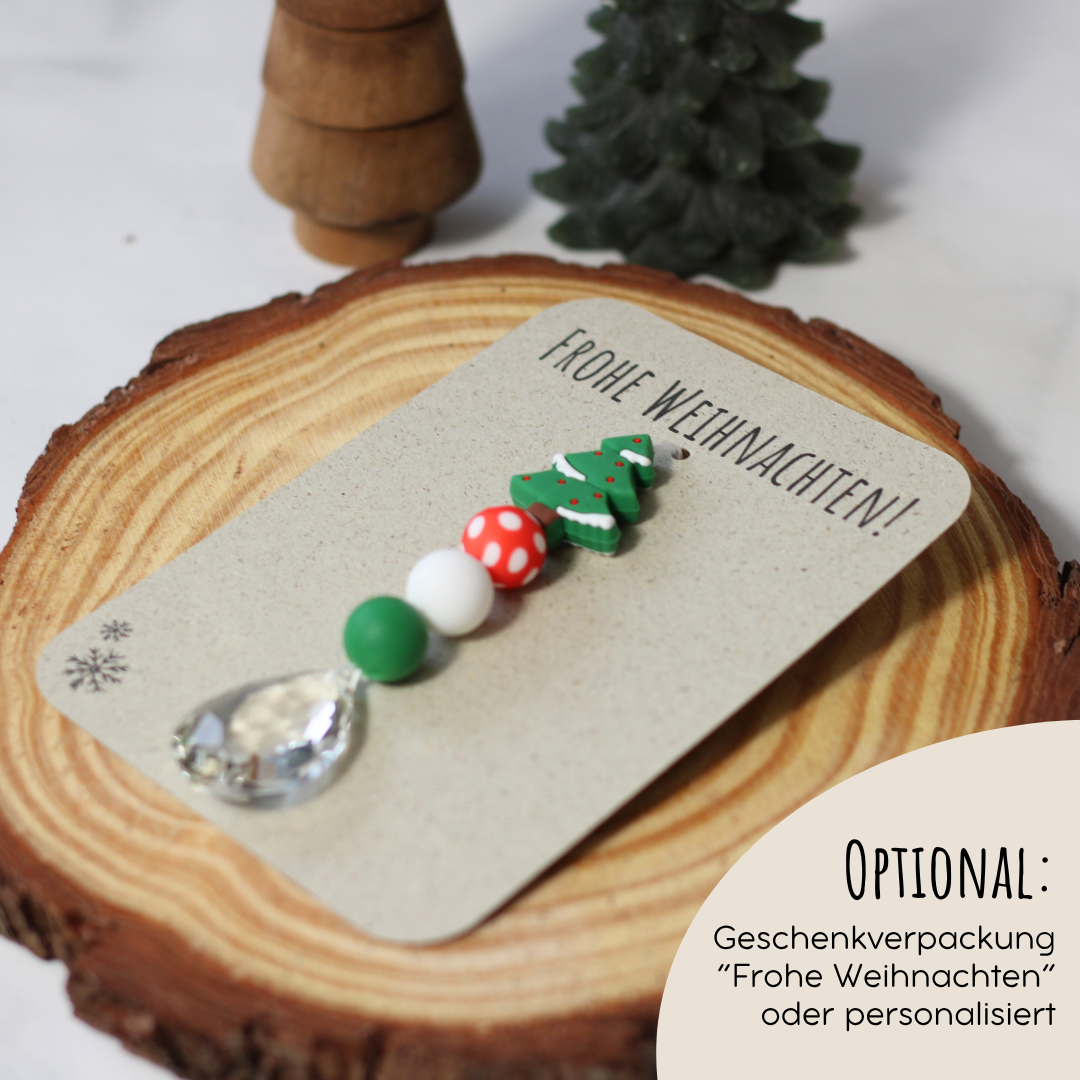 Sonnenfänger DIY Set – 10x Bastelset mit Kristallen, Perlen & Faden - Weihnachts-Edition Tannenbaum