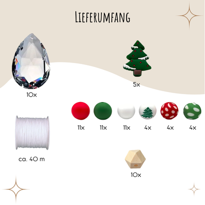 DIY Sonnenfänger-Bastelset – 10er Set | Weihnachten Tannenbaum – Produktfoto 3
