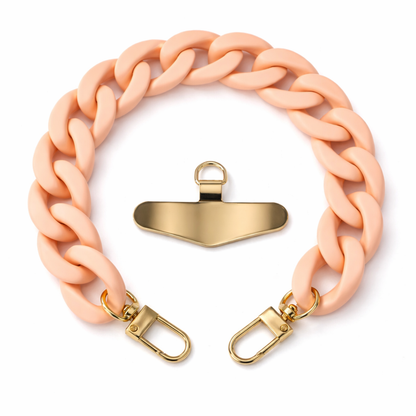 Statement Schlüsselanhänger oder Handykette aus Acryl-Kettengliedern | Peach