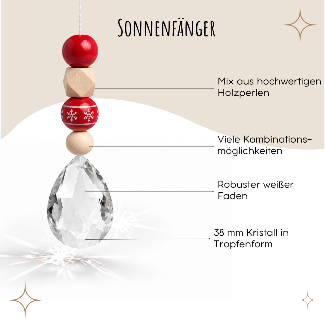 DIY Sonnenfänger-Bastelset – Weihnachten Rot | 10er Set