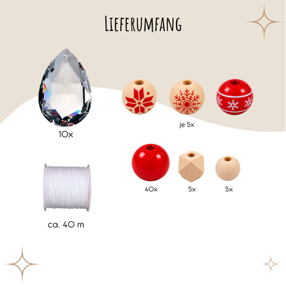 DIY Sonnenfänger-Bastelset – Weihnachten Rot | 10er Set