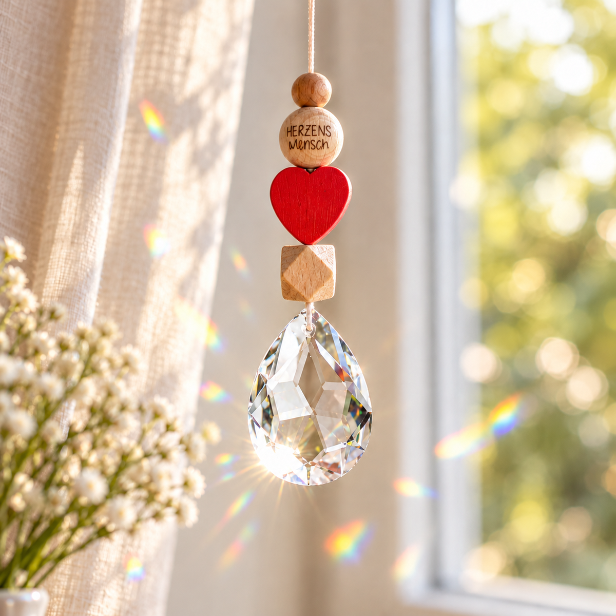 Sonnenfänger – Herzensmensch | Geschenk mit Herz