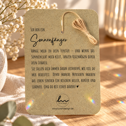 Sonnenfänger – Herzensmensch | Geschenk mit Herz