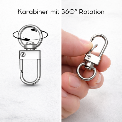 Statement Schlüsselanhänger oder Handykette aus Acryl-Kettengliedern | Weiß mit schwarzen Flecken