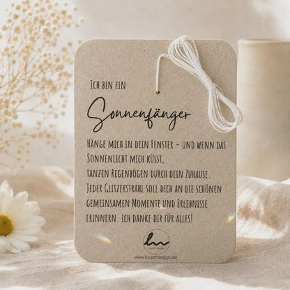 Abschiedsgeschenk Erzieherin – Handgemachter Sonnenfänger mit Geschenkkarte
